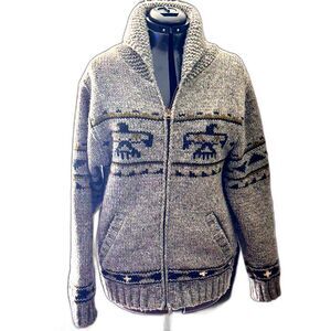 Lost Horizon Eagle Sweater Jacket Unisex Size Small 100%Wool Beautiful